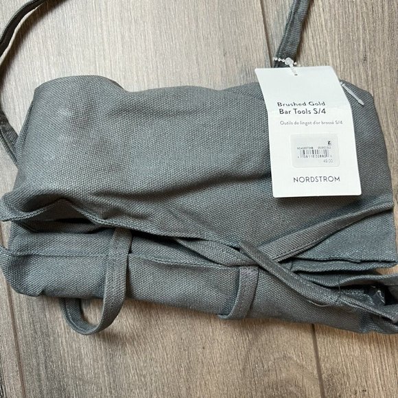 Nordstrom 4 Piece Bar Tools Set with Case in Brushed Gold - New - Picture 3 of 4